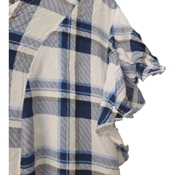 Suzanne Betro Plaid Henley Top XL - Picture 4 of 7